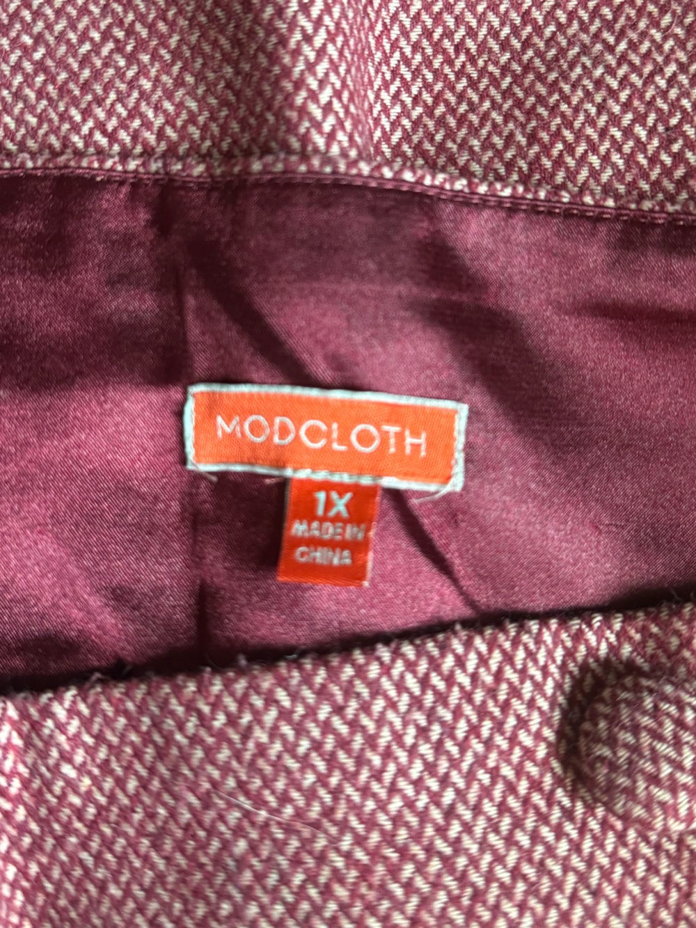 ModCloth High-Waist Rust Red A-Line Skirt Size 1X - Picture 2 of 4